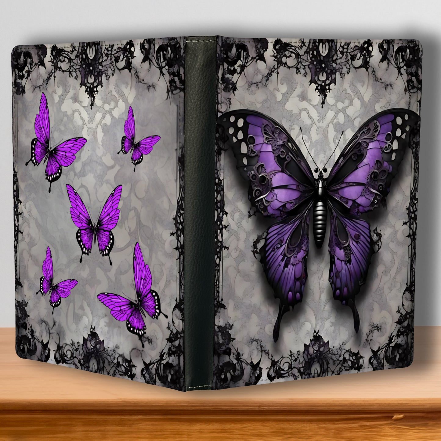 Dark Purple Butterflies Reusable Journal Notebook