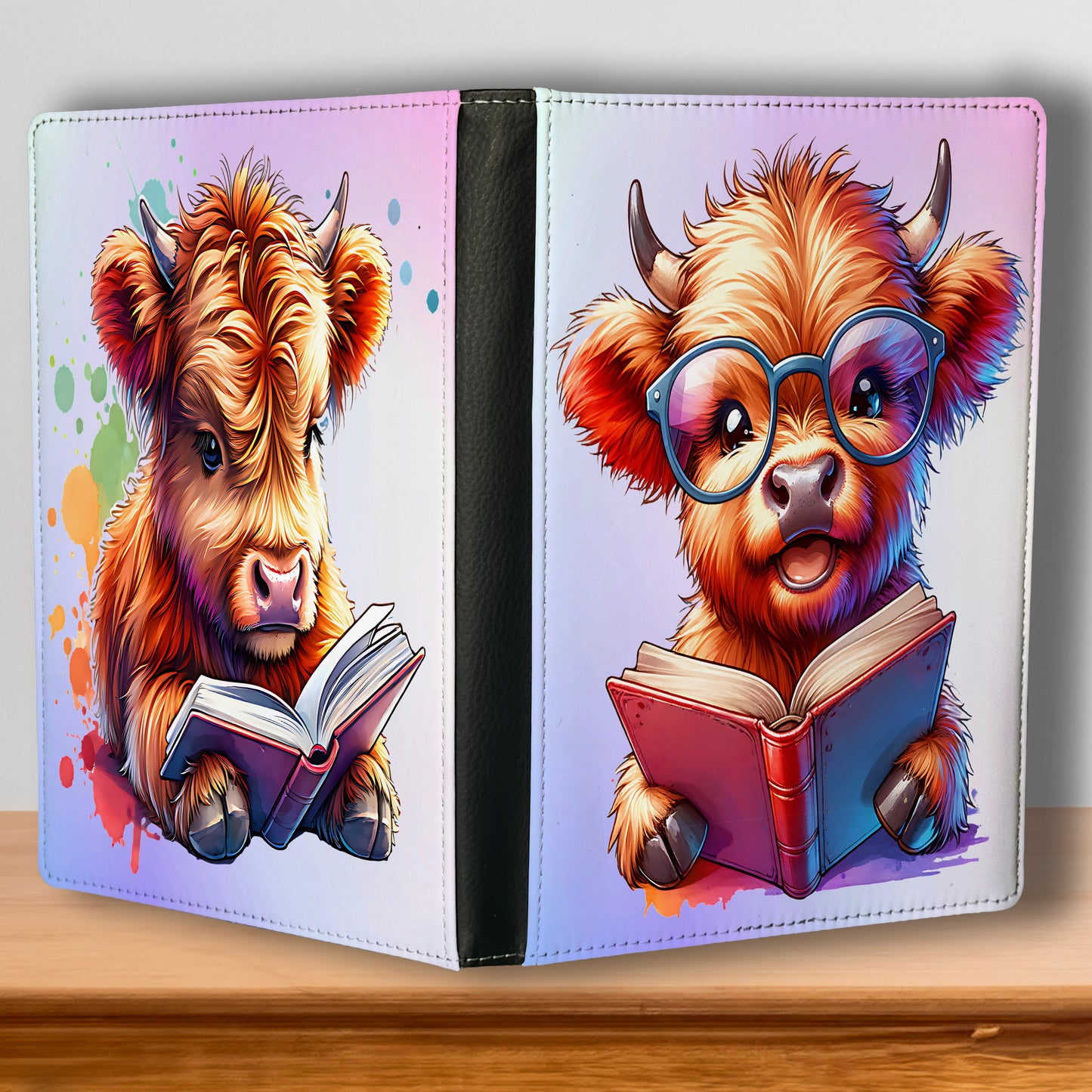 Glass Wearing Reading Moo Reusable Journal Notebook